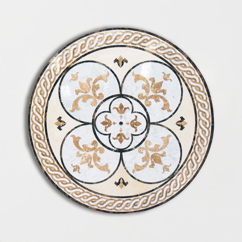 Round Aluminum Backed Multi Finish Diana Marble Medallions 48 Marble Multi Finish 48x48 Medallions