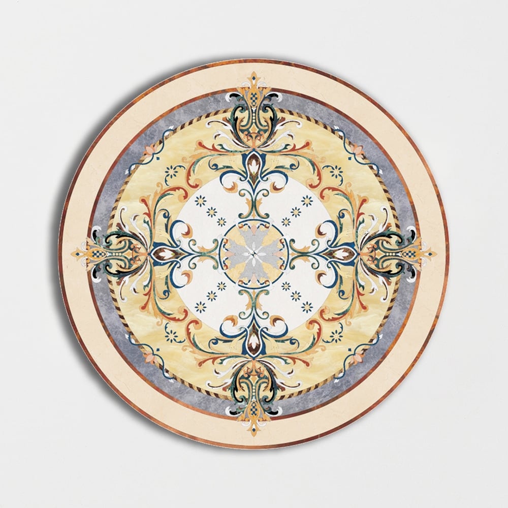 Round Aluminum Backed Multi Finish Geneva Marble Medallions 60 Marble Multi Finish 48x48 Medallions