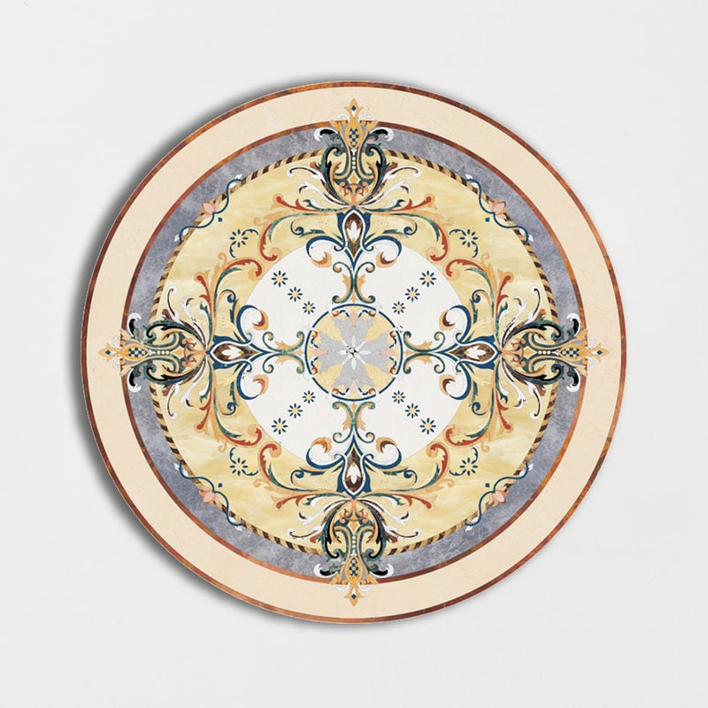 Round Aluminum Backed Multi Finish Geneva Marble Medallions 72 Marble Multi Finish 48x48 Medallions