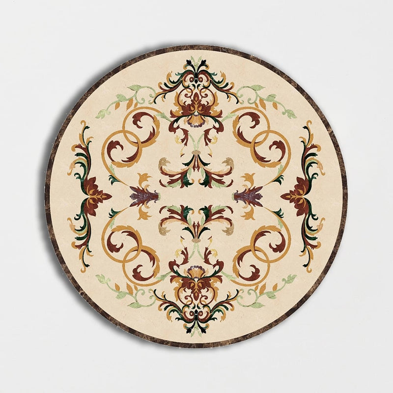 Round Aluminum Backed Multi Finish Grace Marble Medallions 48 Marble Multi Finish 48x48 Medallions