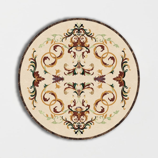 Round Aluminum Backed Multi Finish Grace Marble Medallions 60