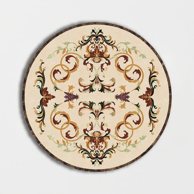 Round Aluminum Backed Multi Finish Grace Marble Medallions 60 Marble Multi Finish 48x48 Medallions