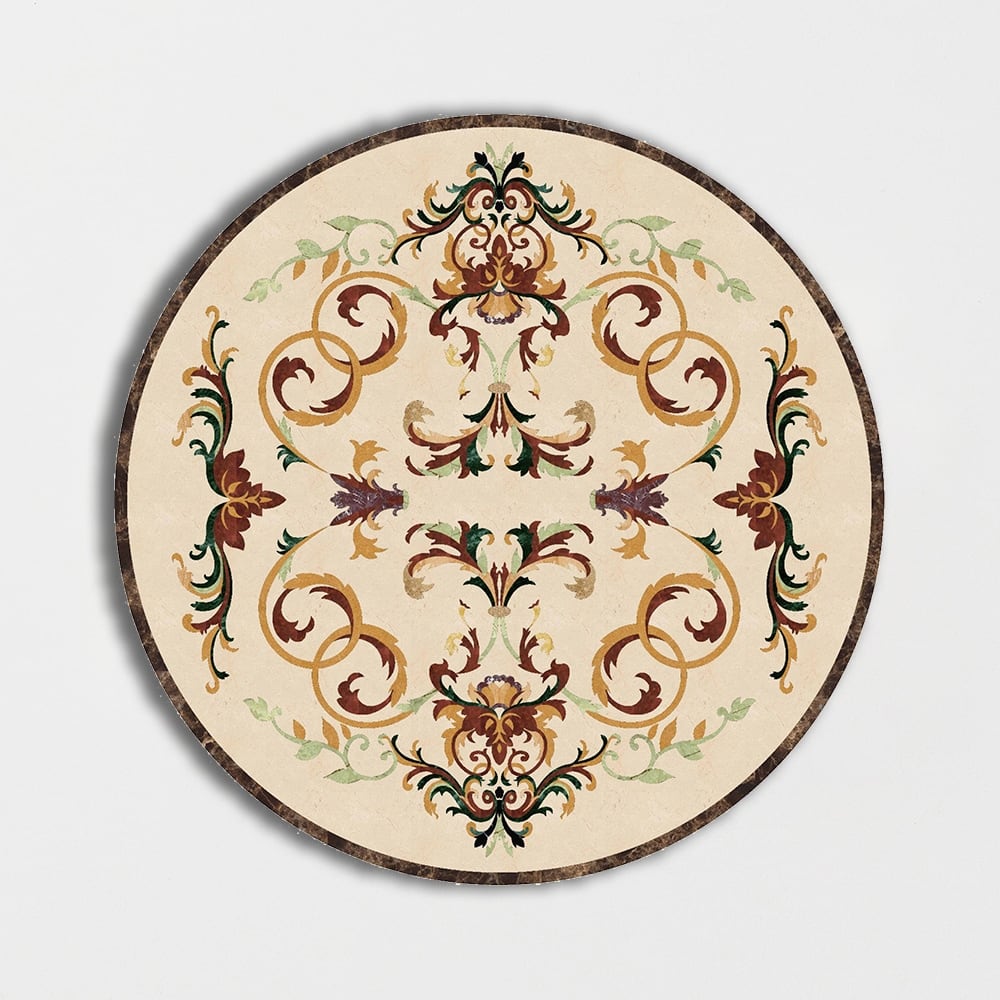 Round Aluminum Backed Multi Finish Grace Marble Medallions 72 Marble Multi Finish 48x48 Medallions