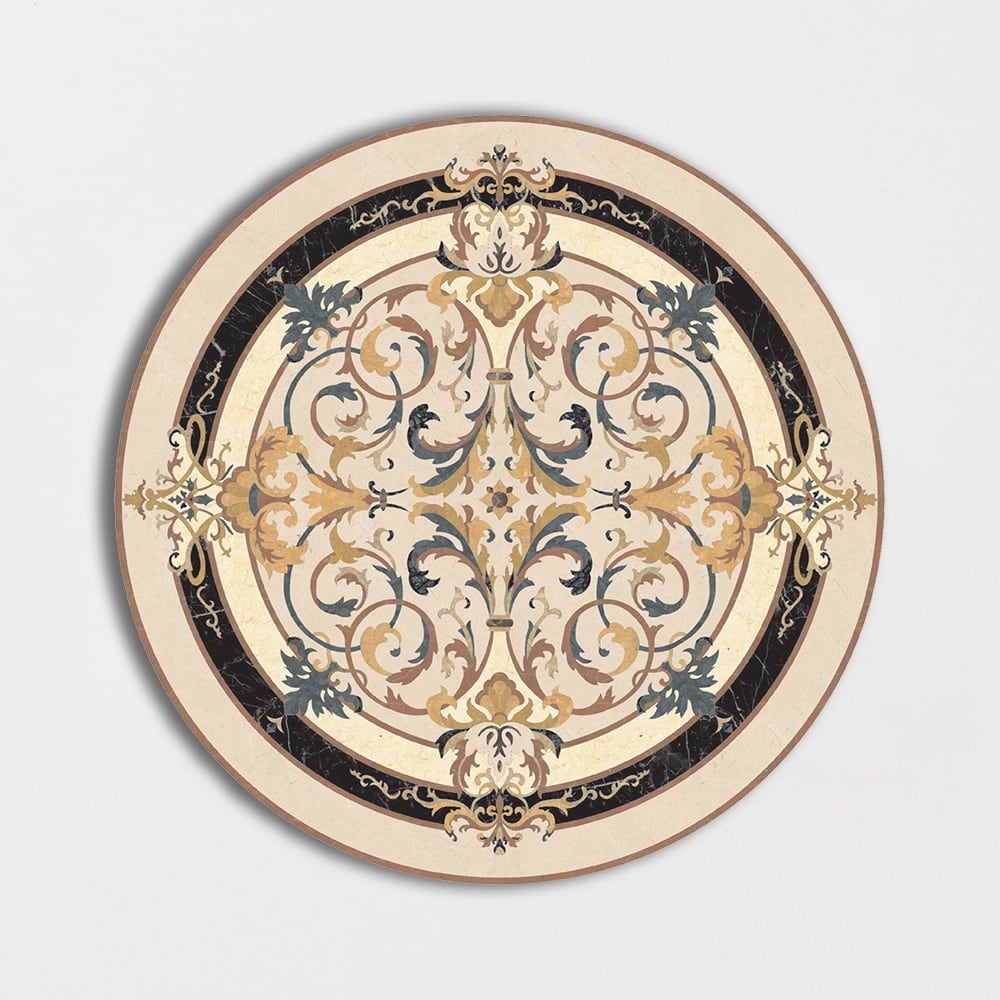 Round Aluminum Backed Multi Finish Lucerne Marble Medallions 48 Marble Multi Finish 48x48 Medallions