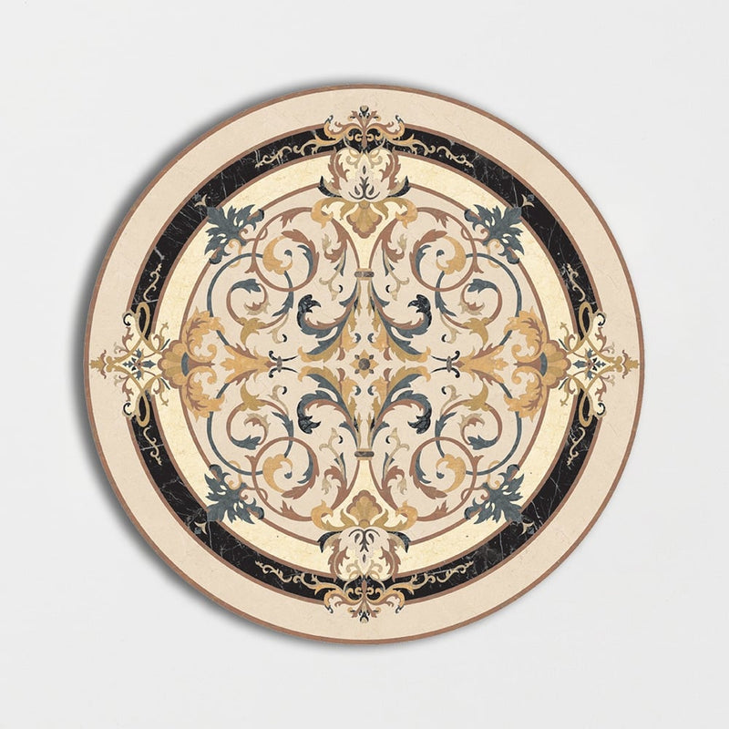 Round Aluminum Backed Multi Finish Lucerne Marble Medallions 60 Marble Multi Finish 48x48 Medallions
