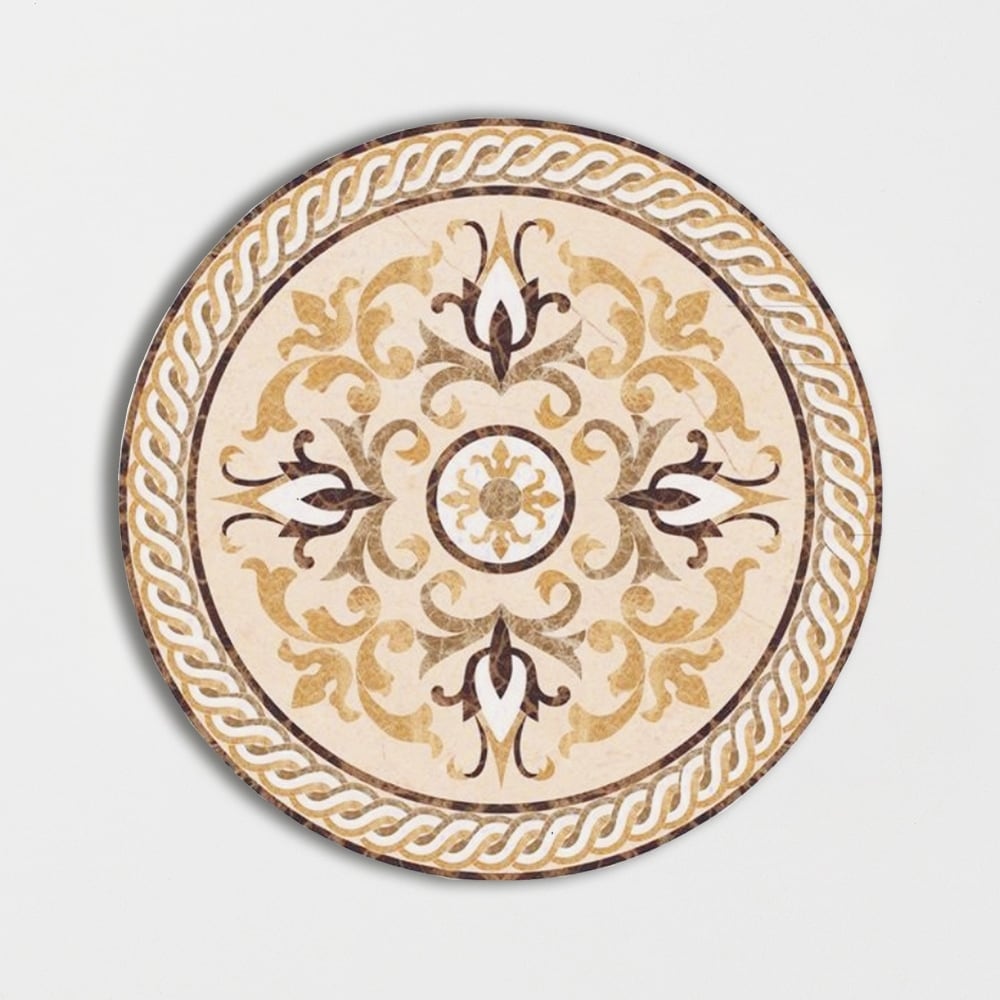 Round Aluminum Backed Multi Finish Madison Marble Medallions 48 Marble Multi Finish 48x48 Medallions
