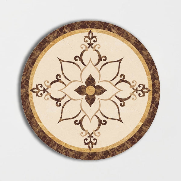 Round Aluminum Backed Multi Finish Marcus Marble Medallions 48