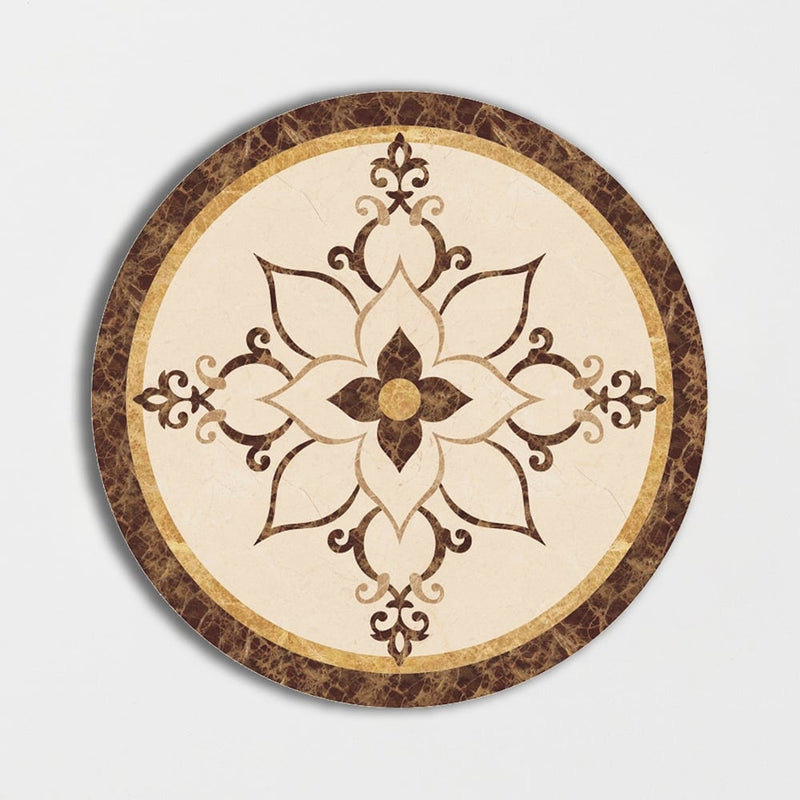 Round Aluminum Backed Multi Finish Marcus Marble Medallions 48 Marble Multi Finish 48x48 Medallions