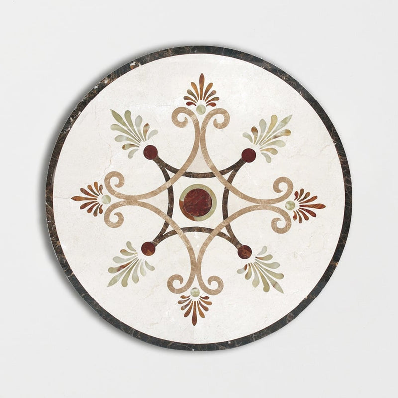 Round Aluminum Backed Multi Finish Mystic View Marble Medallions 36 Marble Multi Finish 36x36 Medallions