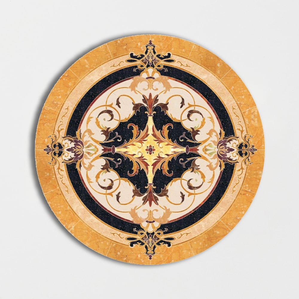 Round Aluminum Backed Multi Finish Neptune Marble Medallions 36 Marble Multi Finish 36x36 Medallions