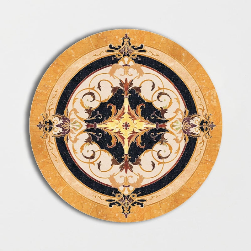 Round Aluminum Backed Multi Finish Neptune Marble Medallions 36 Marble Multi Finish 36x36 Medallions