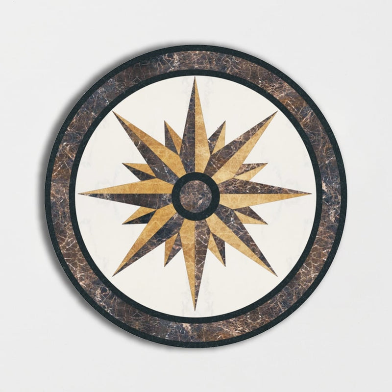 Round Aluminum Backed Multi Finish North Star Marble Medallions 36 Marble Multi Finish 36x36 Medallions