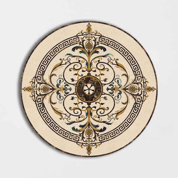 Round Aluminum Backed Multi Finish Odyssey Marble Medallions 48