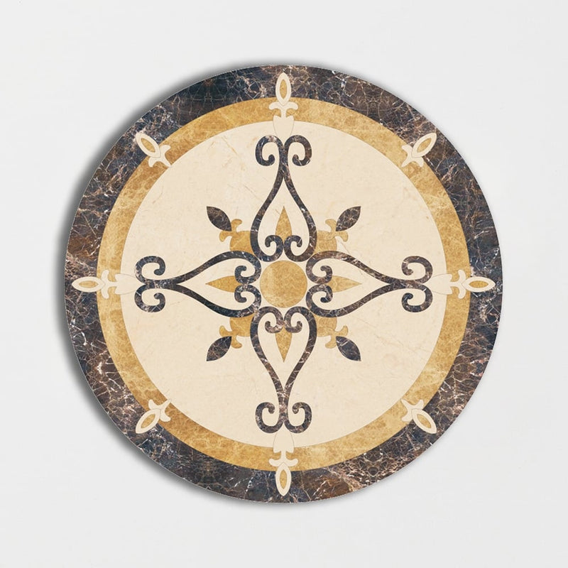 Round Aluminum Backed Multi Finish Primavera Marble Medallions 48 Marble Multi Finish 48x48 Medallions