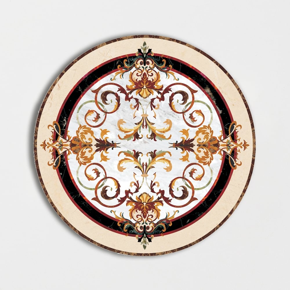Round Aluminum Backed Multi Finish Rafael Marble Medallions 36 Marble Multi Finish 36x36 Medallions