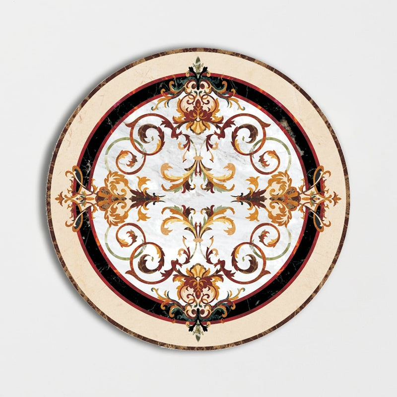 Round Aluminum Backed Multi Finish Rafael Marble Medallions 36 Marble Multi Finish 36x36 Medallions