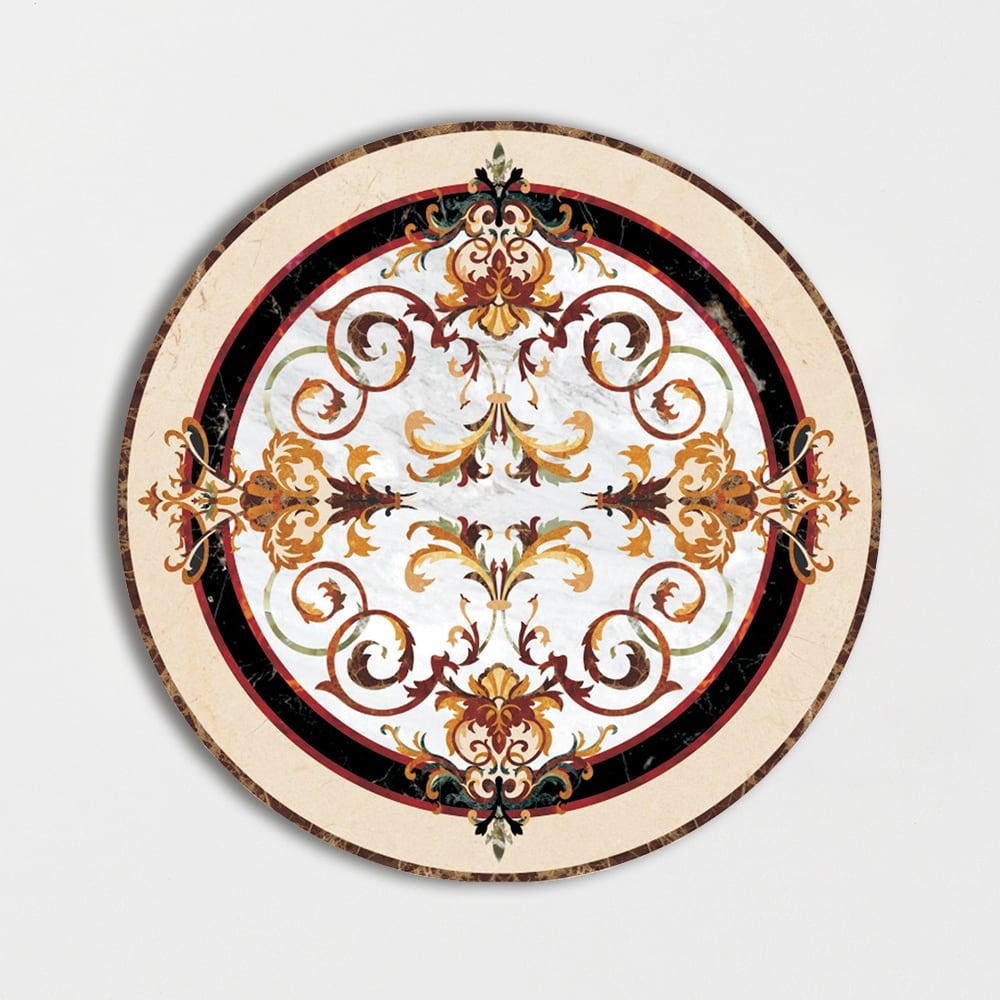 Round Aluminum Backed Multi Finish Rafael Marble Medallions 48 Marble Multi Finish 48x48 Medallions