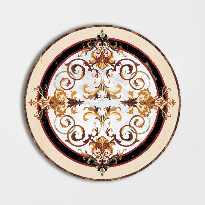 Round Aluminum Backed Multi Finish Rafael Marble Medallions 48 Marble Multi Finish 48x48 Medallions