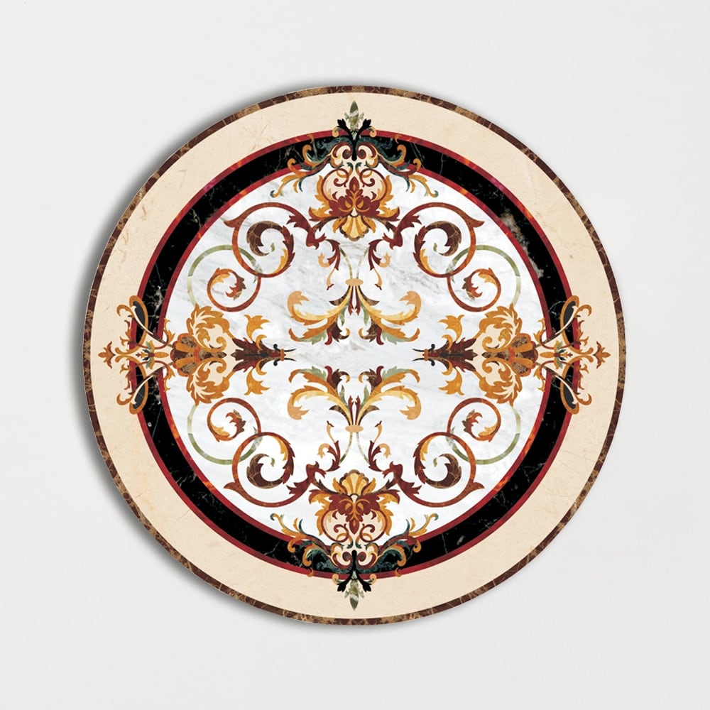 Round Aluminum Backed Multi Finish Rafael Marble Medallions 60 Marble Multi Finish 48x48 Medallions