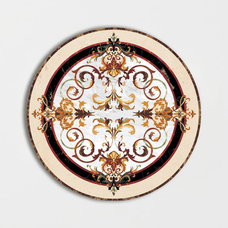Round Aluminum Backed Multi Finish Rafael Marble Medallions 60 Marble Multi Finish 48x48 Medallions