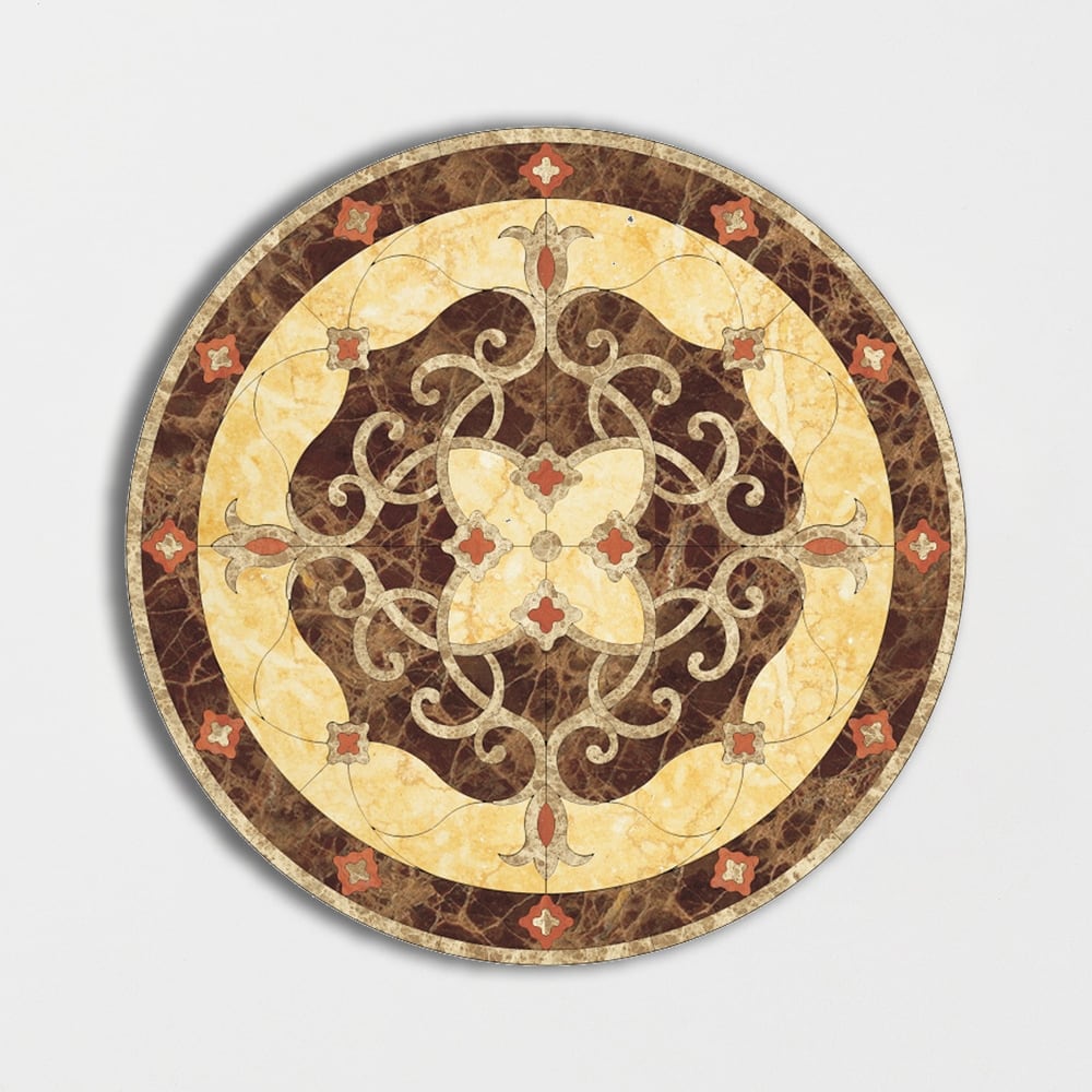 Round Aluminum Backed Multi Finish Vienna Marble Medallions 36 Marble Multi Finish 36x36 Medallions
