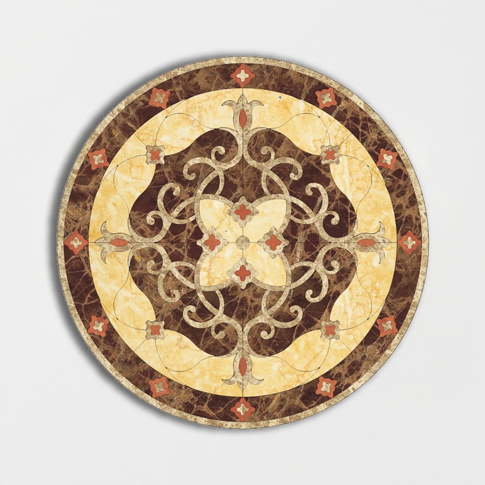 Round Aluminum Backed Multi Finish Vienna Marble Medallions 48 Marble Multi Finish 48x48 Medallions