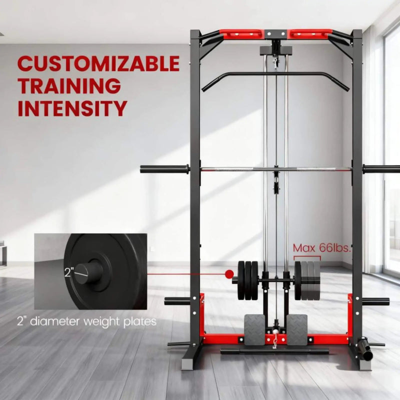 Rovix All-In-One Home Gym Squat Rack With Pull Up And Lat System (SAK95431) by SAKSBY WHOLESALE