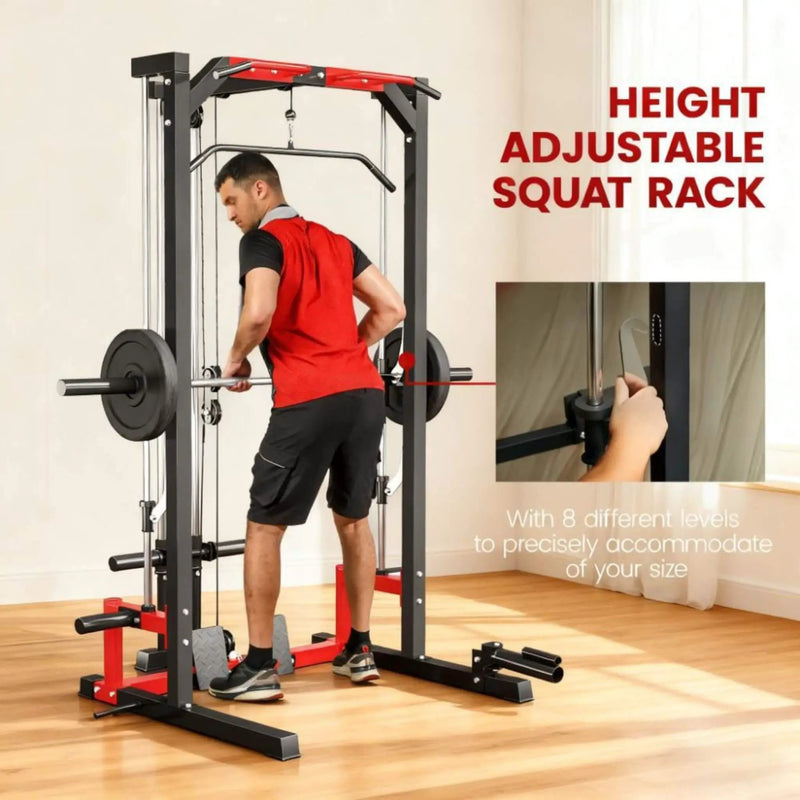 Rovix All-In-One Home Gym Squat Rack With Pull Up And Lat System (SAK95431) by SAKSBY WHOLESALE