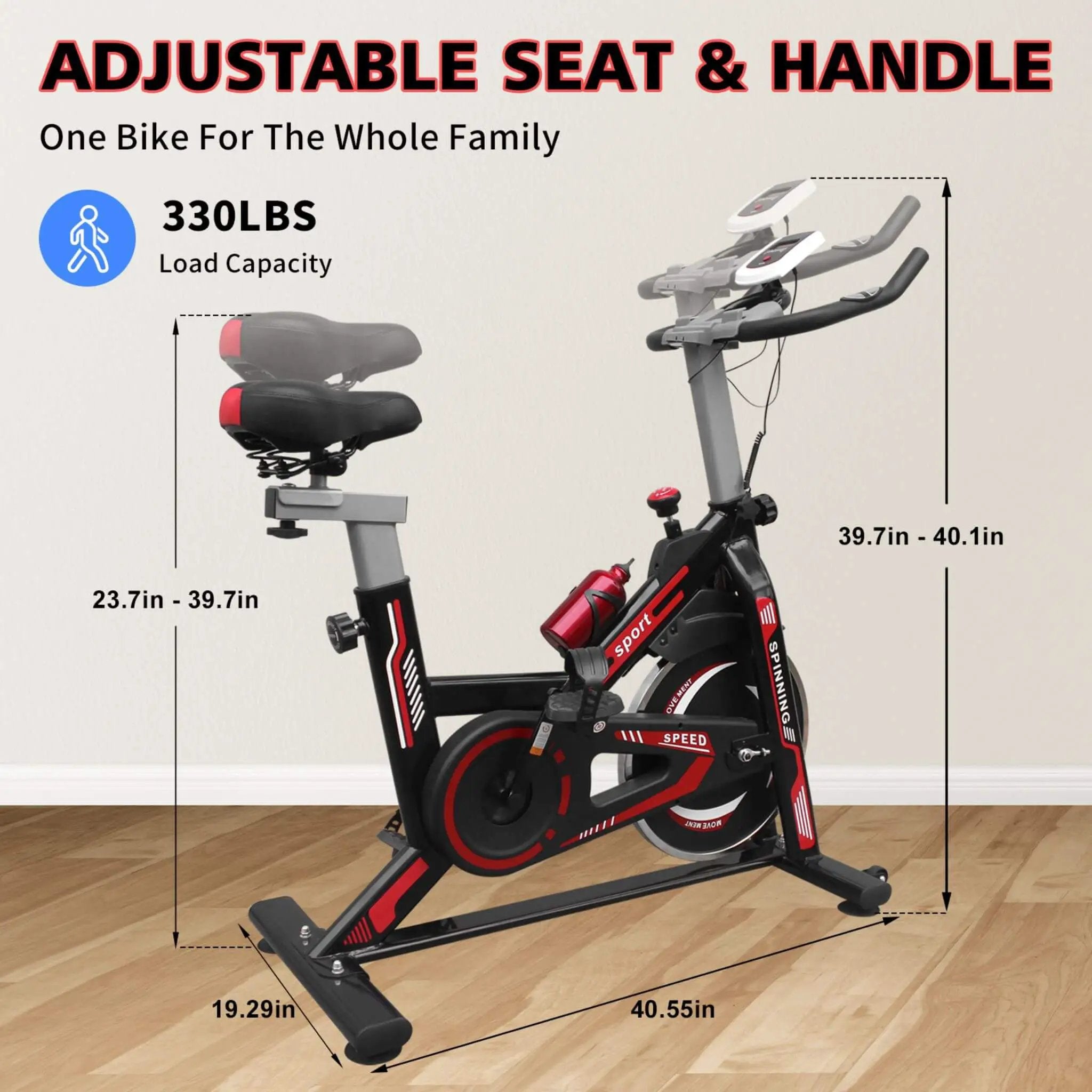 Rovix Indoor Exercise Spin Bike With Comfortable Cushioned Seat (SAK71645) by SAKSBY WHOLESALE