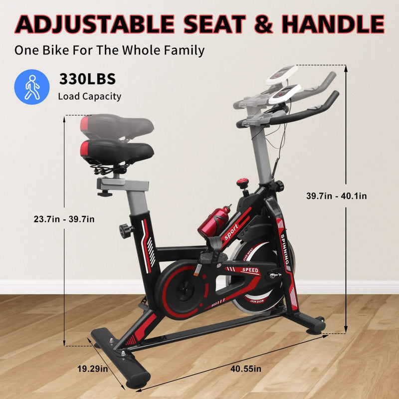 Rovix Indoor Exercise Spin Bike With Comfortable Cushioned Seat (SAK71645) by SAKSBY WHOLESALE