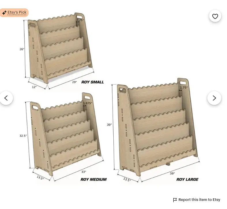 RAY+ROY- Scalloped Toy Shelf + Bookshelf by Bush Acres