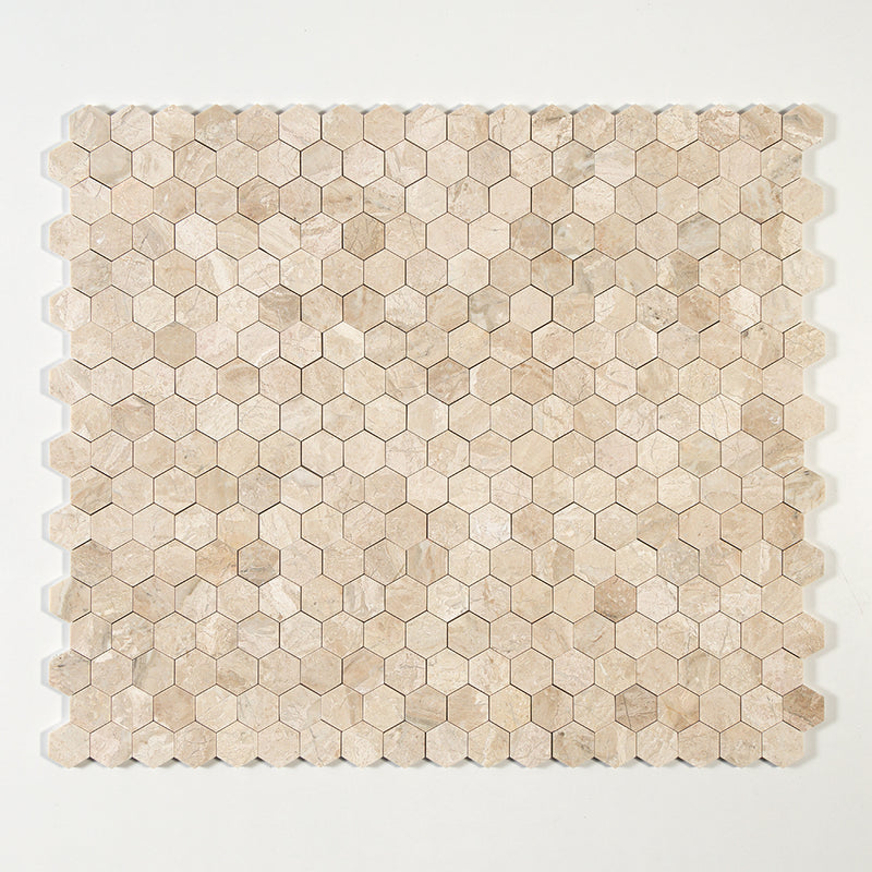 Royal Beige Honed Hexagon Marble Mosaics 10 3/8x12 Marble Honed 12x12 Mosaics — 1