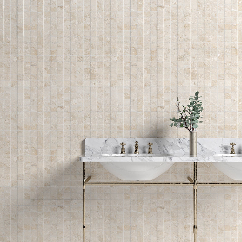 Royal Beige Honed 2x2 Marble Mosaics 12x12 Marble Honed 12x12 Mosaics — 2