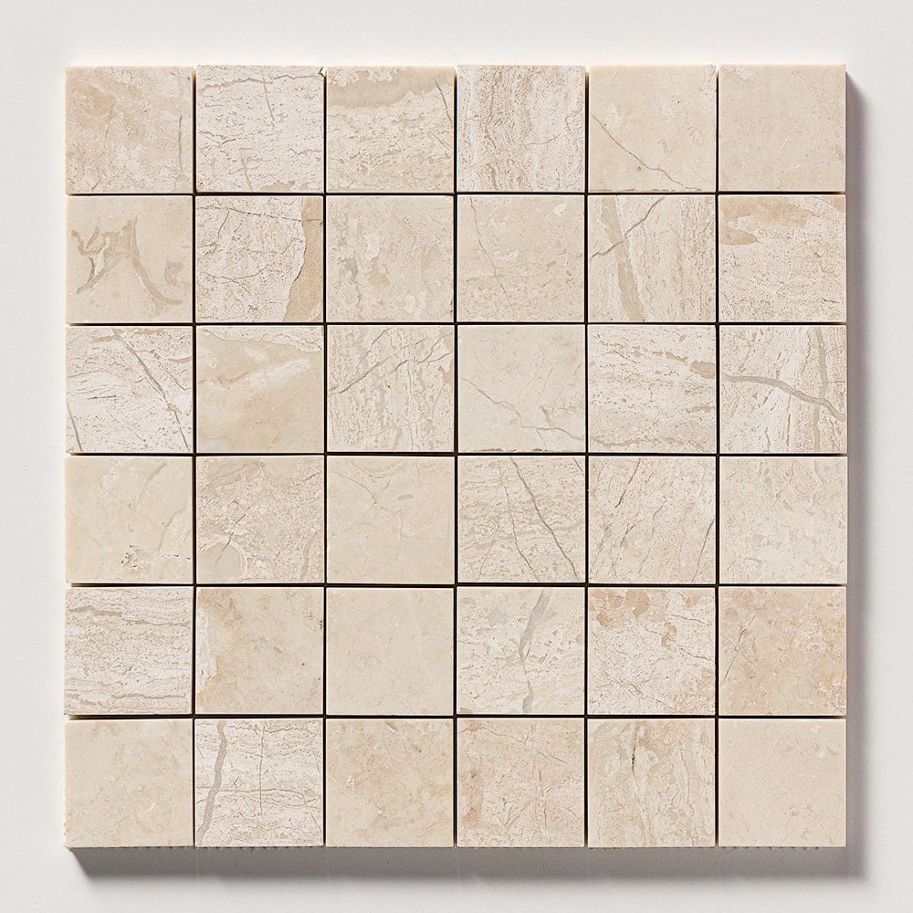 Royal Beige Honed 2x2 Marble Mosaics 12x12 Marble Honed 12x12 Mosaics
