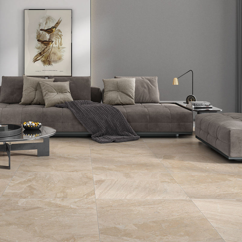 Royal Beige Honed Marble Tiles 18x18 Marble Honed 18x18 Tiles — 2