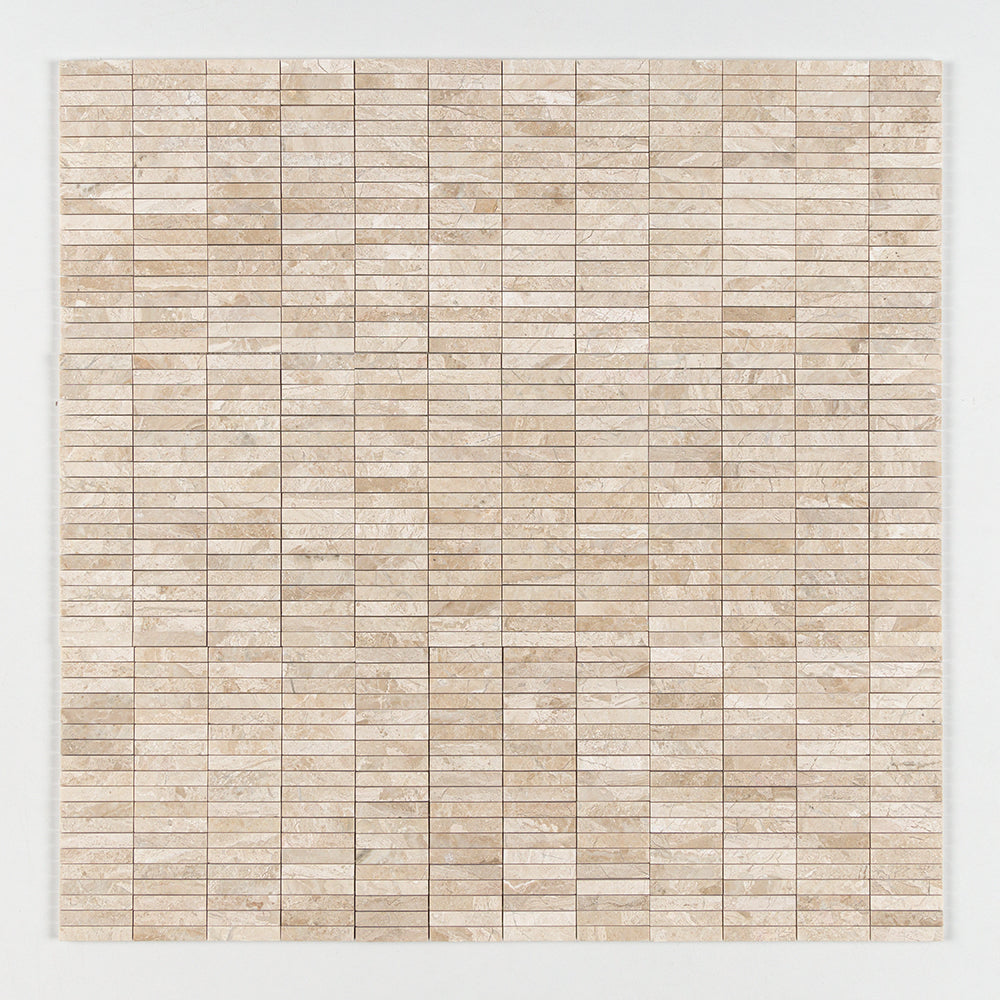 Royal Beige Honed 5/8x3 Marble Mosaics 12x12 Marble Honed 12x12 Mosaics — 1