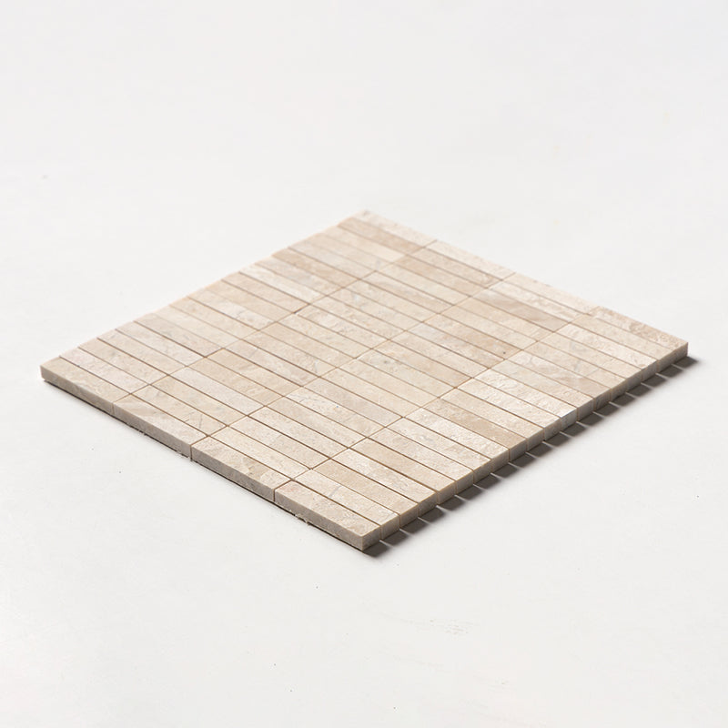 Royal Beige Honed 5/8x3 Marble Mosaics 12x12 Marble Honed 12x12 Mosaics — 2