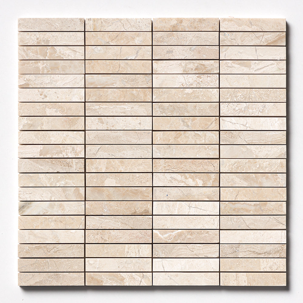 Royal Beige Honed 5/8x3 Marble Mosaics 12x12 Marble Honed 12x12 Mosaics