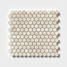 Royal Beige Honed Hexagon 1x1 Marble Mosaics 11 1/2x12 1/4