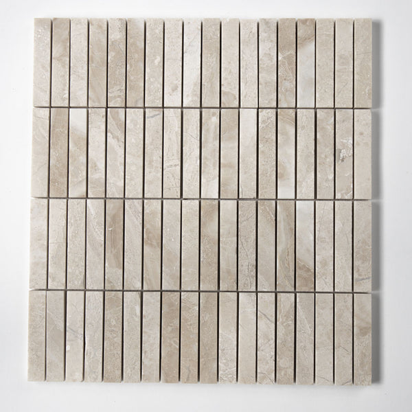 Royal Beige Honed Straight Sticks 5/8x3 Marble Mosaics 11 1/4x12 15/16