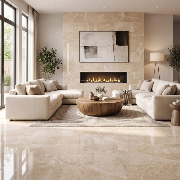 Royal Beige Polished Marble Tiles 12x24, photo 2 of 6