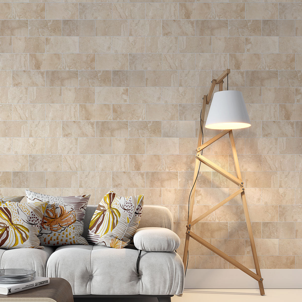 Royal Beige Polished Marble Tiles 6x12 Marble Polished 6x12 Tiles — 2