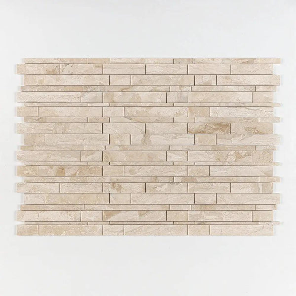 Royal Beige Polished Slides Marble Mosaics 11x17 closeup 1