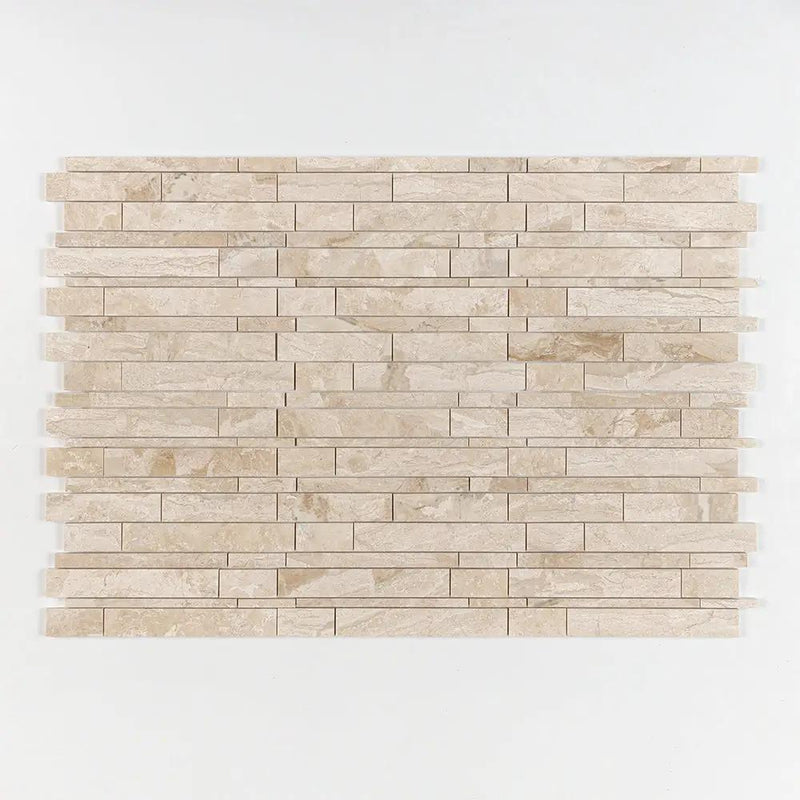Royal Beige Polished Slides Marble Mosaics 11x17 closeup 1