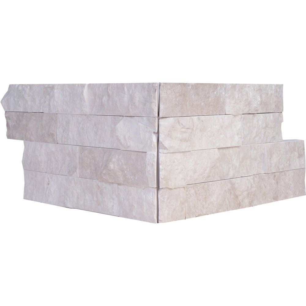 Royal Beige Rock Face Corner Marble Ledger Panel 6x12 Marble Rock Face 6x12 Ledger Panel