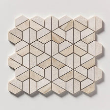 Royal Beige Textured 3d Hexagon Marble Mosaics 10 3/8x12