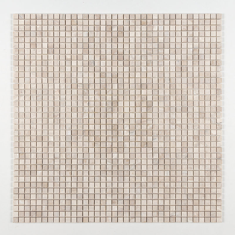 Royal Beige Tumbled 1x1 Marble Mosaics 12x12 Marble Tumbled 12x12 Mosaics — 1