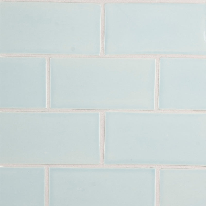 Seafoam Glossy Subway Ceramic Tiles 3x6 Ceramic Glossy 6x6 Tiles — 2