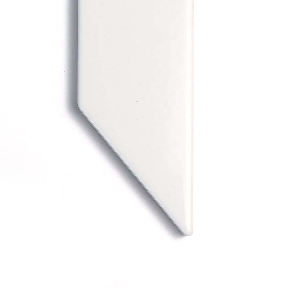 Royal White Glossy Base Trim Ceramic Moldings 4 3/16x6 Ceramic Glossy 6x6 Moldings — 3