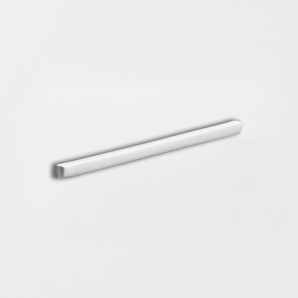 Royal White Glossy Edge Trim 3/8x6 Ceramic Glossy 2x8 Moldings